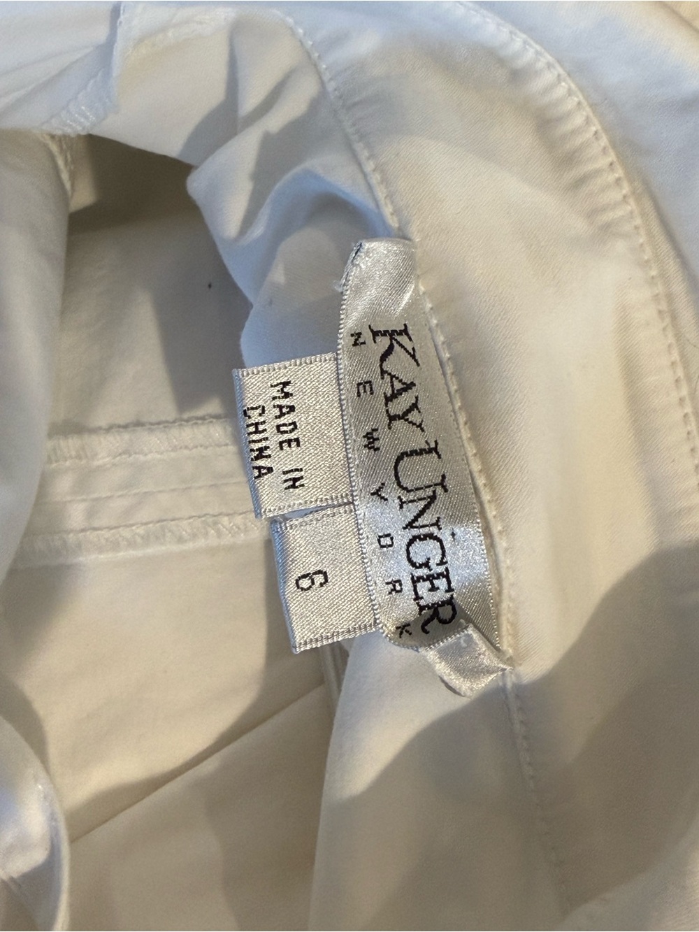 Kay Unger White Button-Down Shirt - Picture 6 of 6